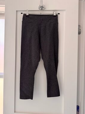 Charcoal Grey Cropped Leggings - High Waist